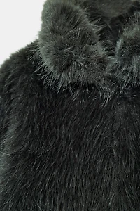 SHORT FAUX FUR TOGGLE COAT