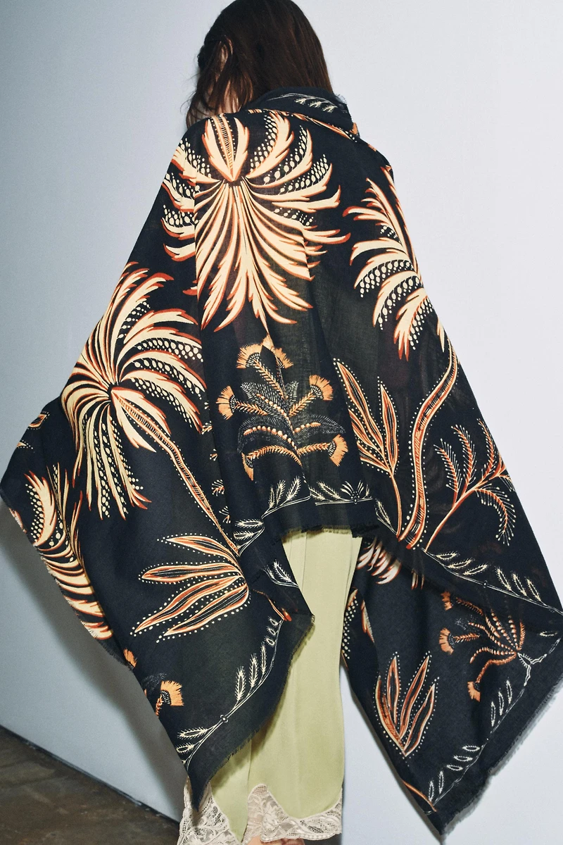 PRINTED LINEN SCARF