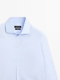 Chemise slim micro-carreaux 100 % coton