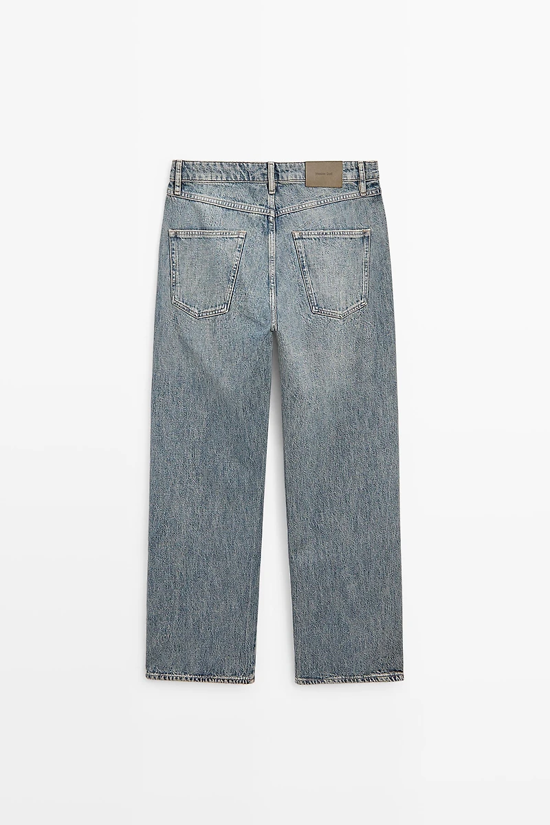 100% cotton wide-leg jeans