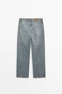 100% cotton wide-leg jeans