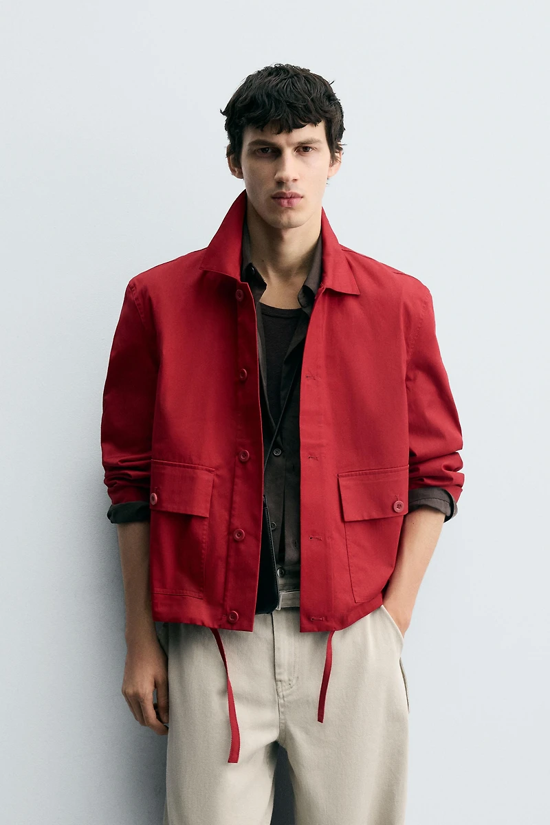 COTTON HERRINGBONE OVERSHIRT