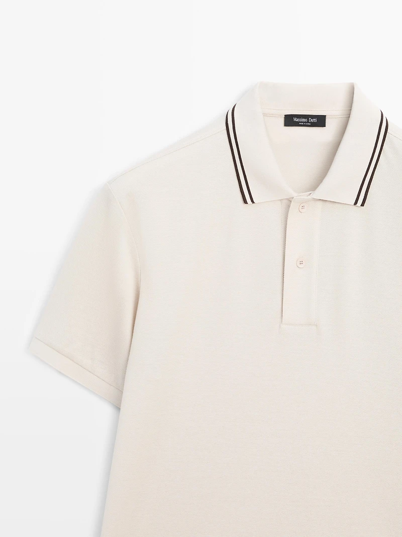 Polo manches courtes détail contrastant