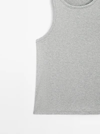 Top scintillant à col rond