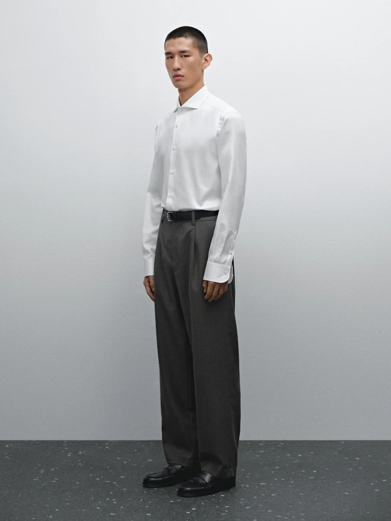 Chemise slim serge 100 % coton