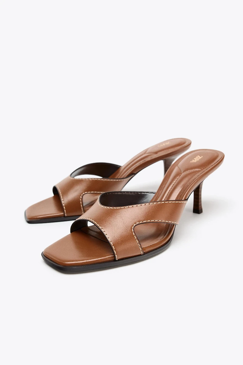 STITCHED HEEL SANDALS