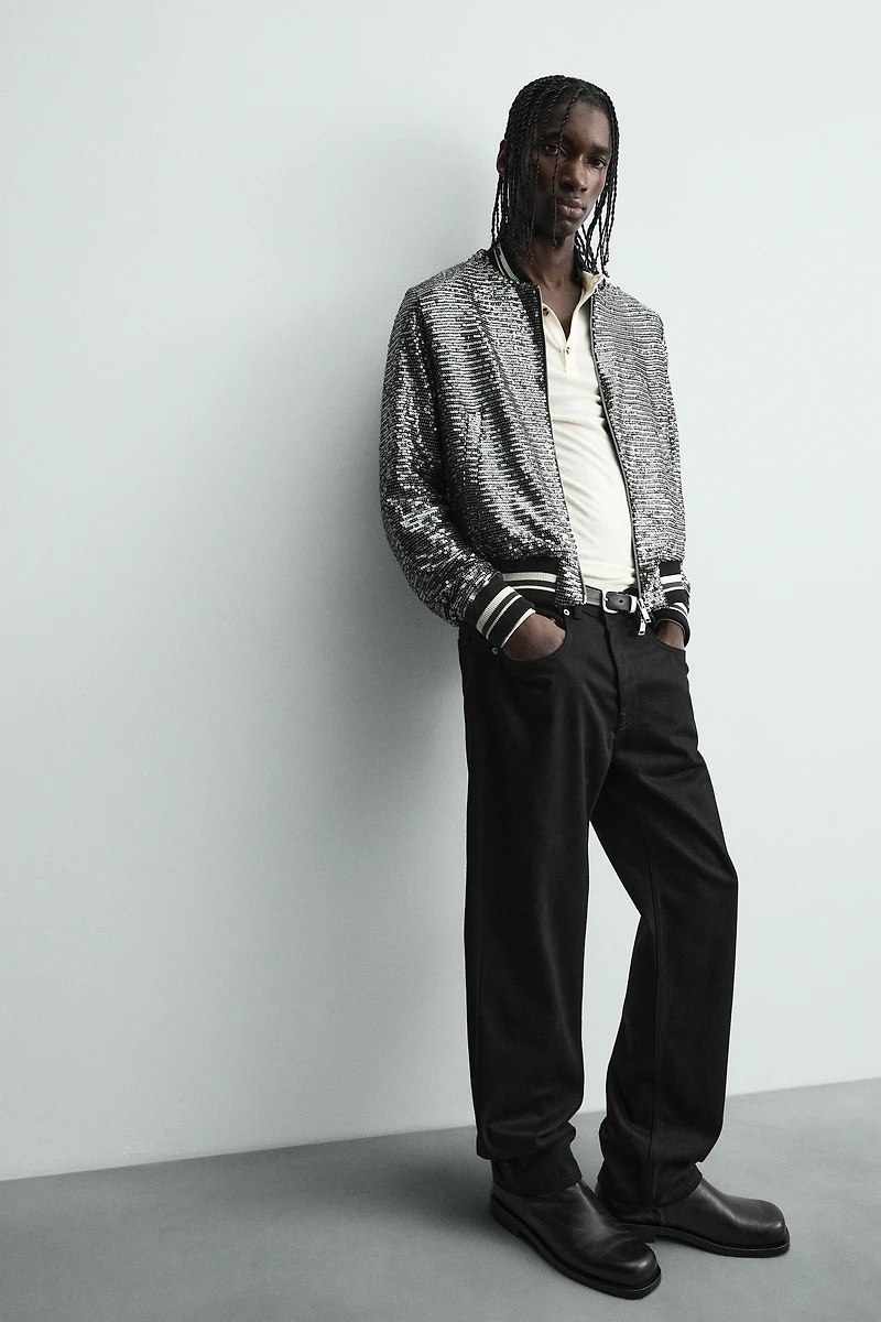 SEQUIN BOMBER JACKET