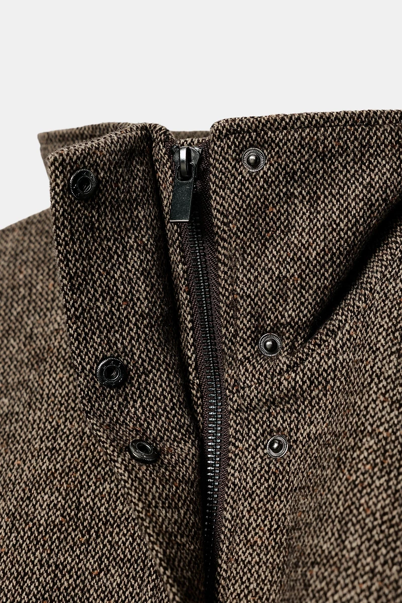 HERRINGBONE WOOL BLEND JACKET