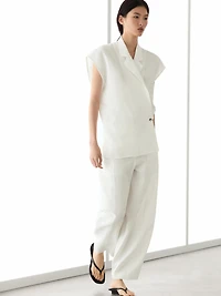Pantalon barrel en lin