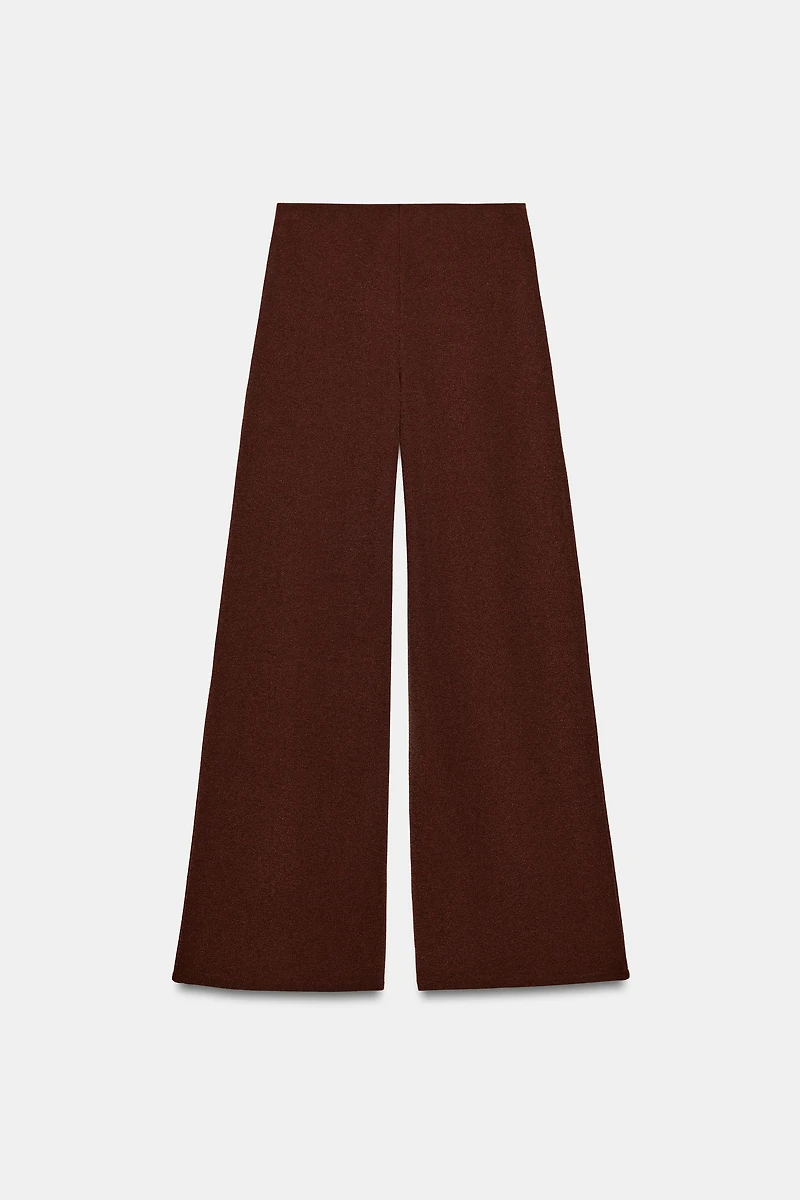 TEXTURED WIDE LEG PANTS