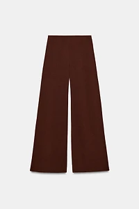 TEXTURED WIDE LEG PANTS