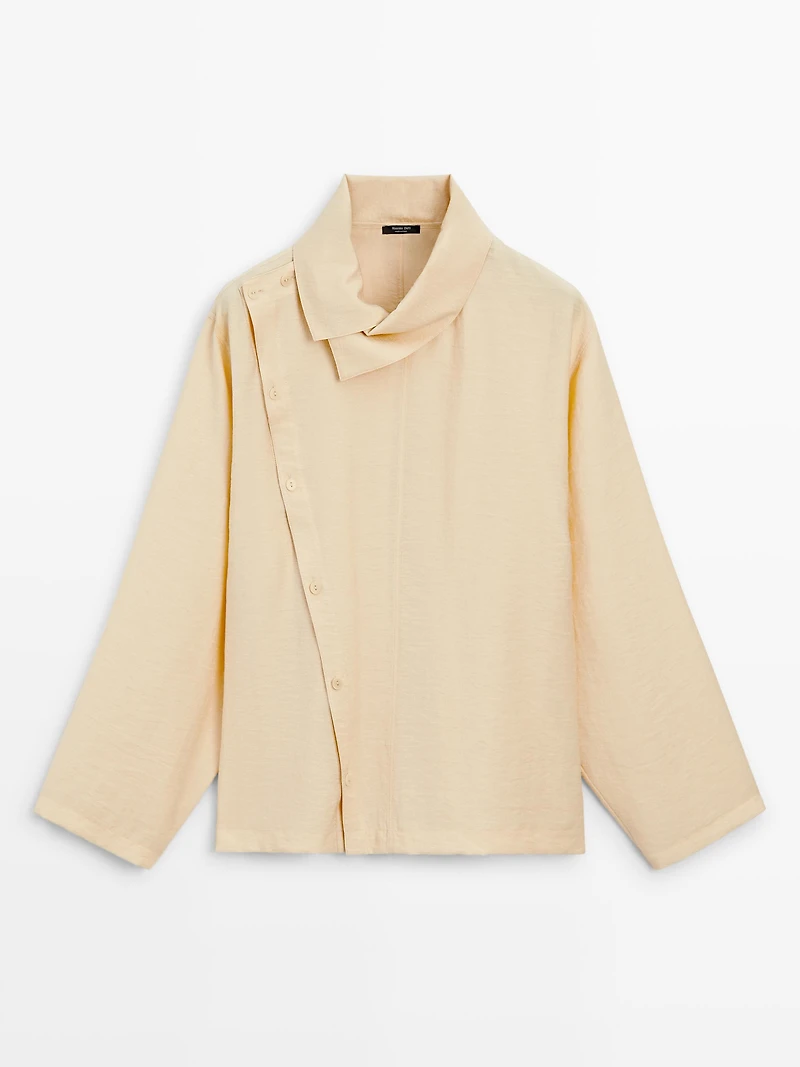 Asymmetric button-up shirt