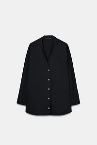 V-NECK POPLIN SHIRT