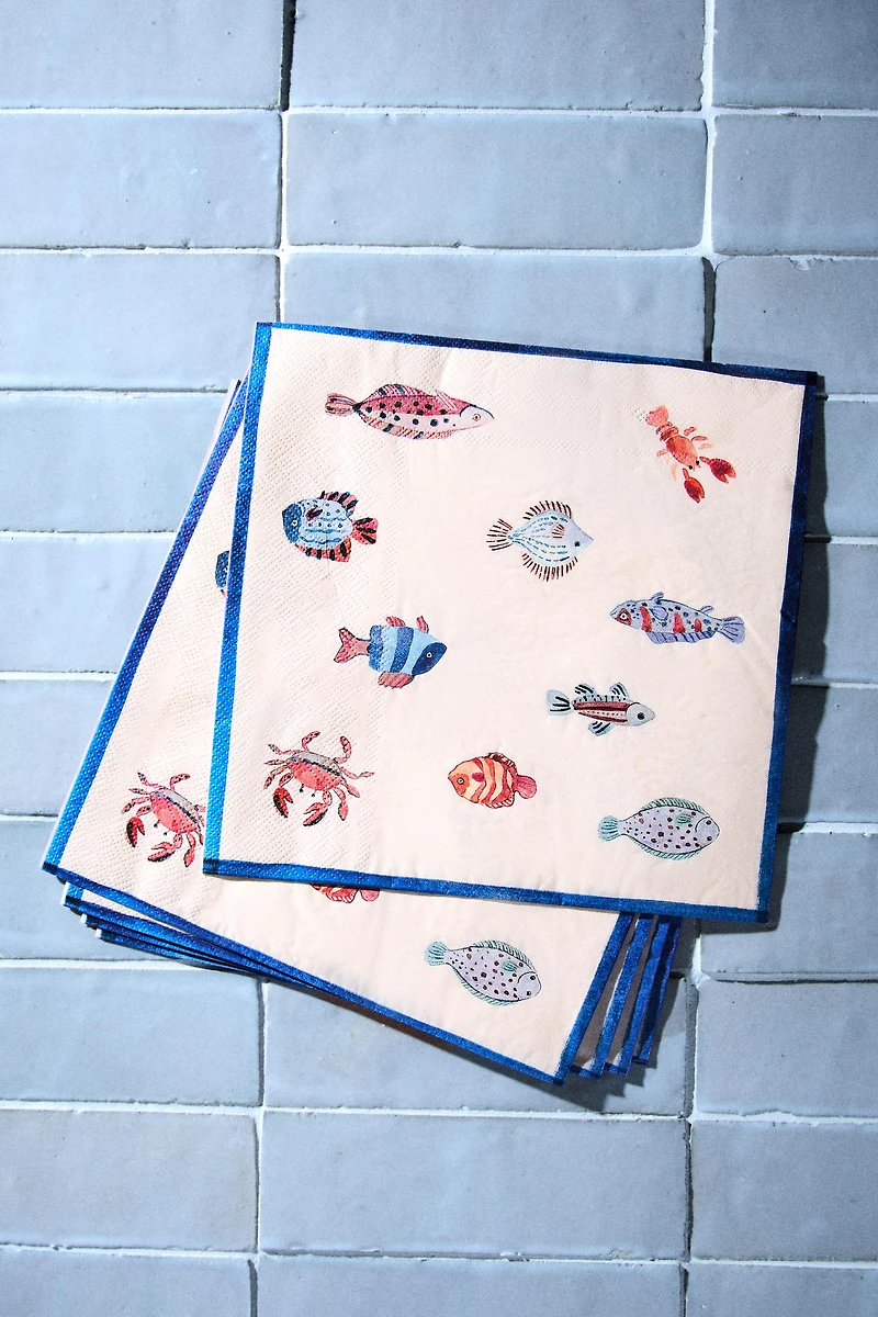 SET OF 20 FISH PAPER NAPKINS (SET OF 20)