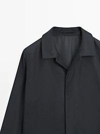 Surchemise flanelle effet velours côtelé 100 % laine