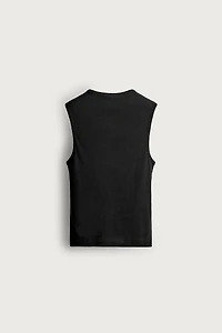 HIGH NECK RIBBED TANK TOP
