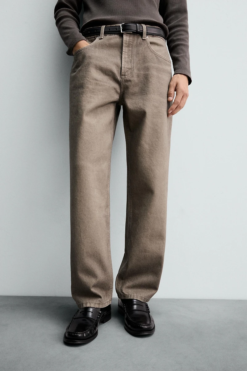 PRINTED WASHED STRAIGHT FIT JEANS