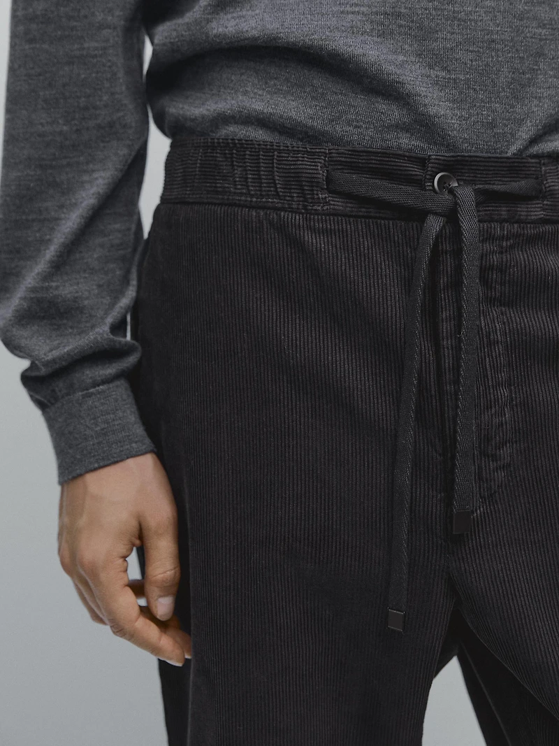 Corduroy jogger fit trousers