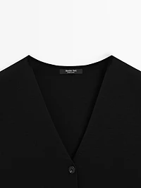 V-neck knit vest