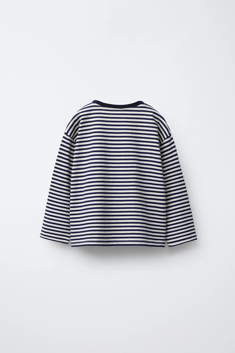 STRIPED TEXT T-SHIRT