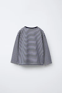 STRIPED TEXT T-SHIRT