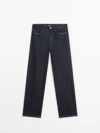 Mid-rise straight-leg jeans