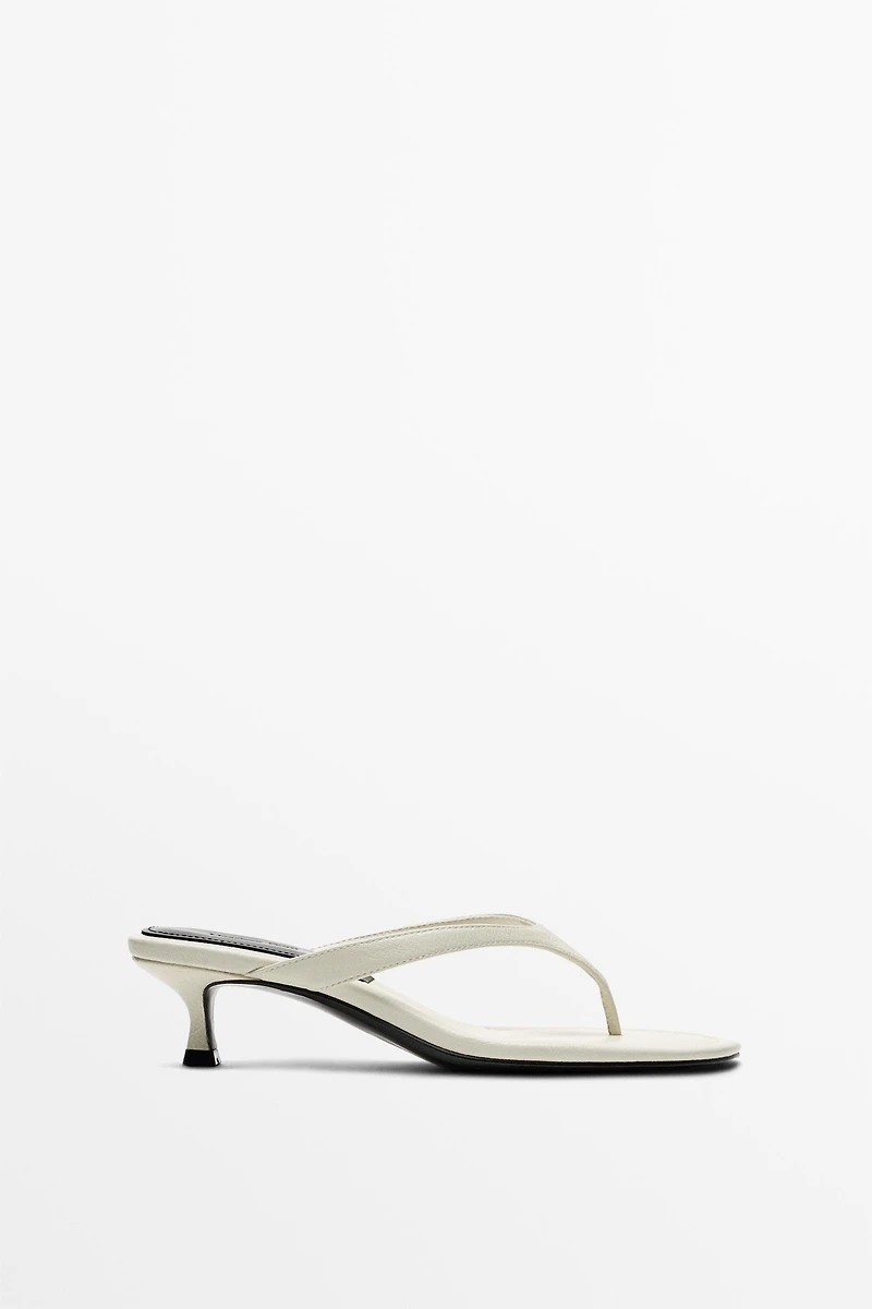 Leather heeled sandals