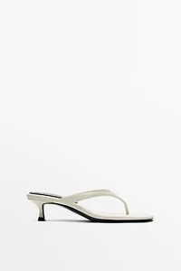 Leather heeled sandals