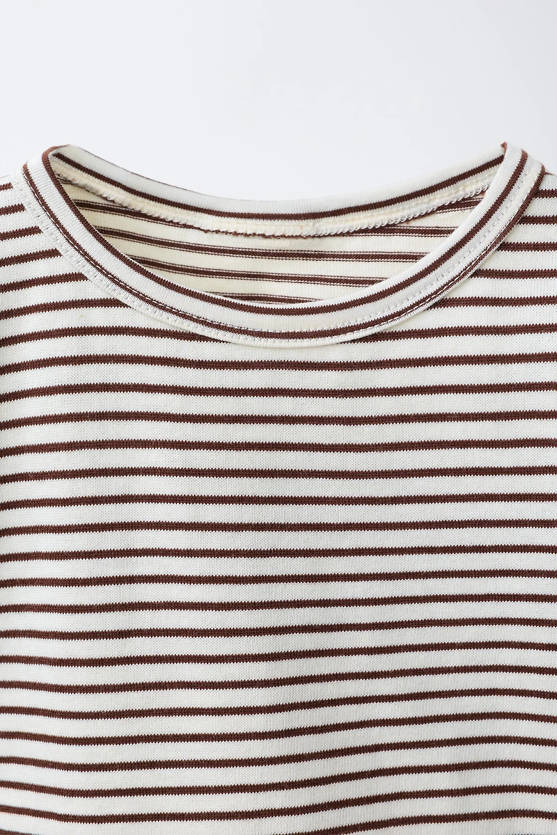 SOFT WOVEN STRIPED T-SHIRT