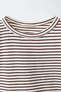 SOFT WOVEN STRIPED T-SHIRT