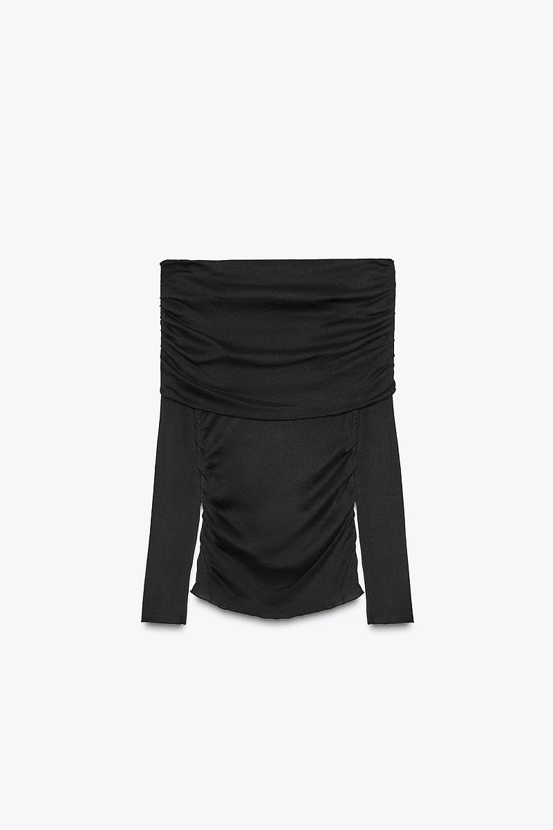 STRAPLESS RUCHED TOP