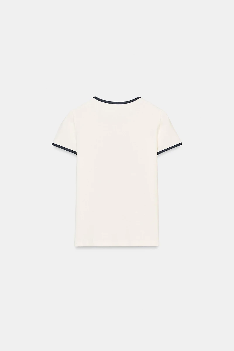 CONTRAST TRIM T-SHIRT