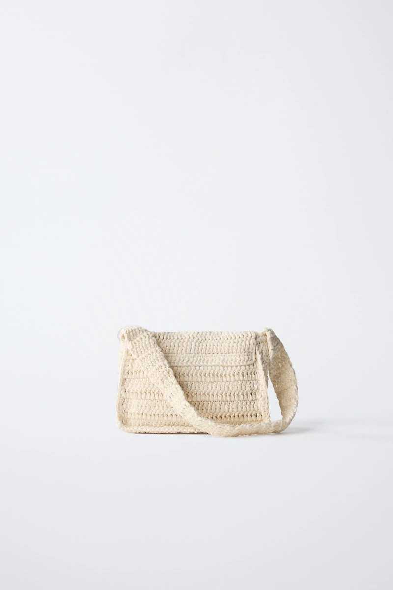 FLORAL CROCHET CROSSBODY BAG