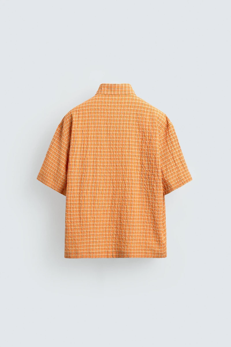 CHEMISE RELAXED FIT STRUCTURÉE À CARREAUX