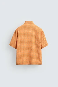 CHEMISE RELAXED FIT STRUCTURÉE À CARREAUX
