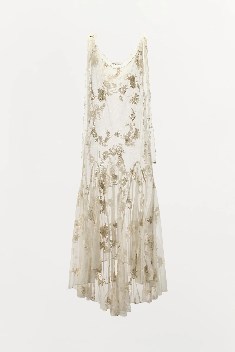 LIMITED EDITION EMBROIDERED FLORAL GEORGETTE DRESS