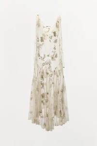 LIMITED EDITION EMBROIDERED FLORAL GEORGETTE DRESS