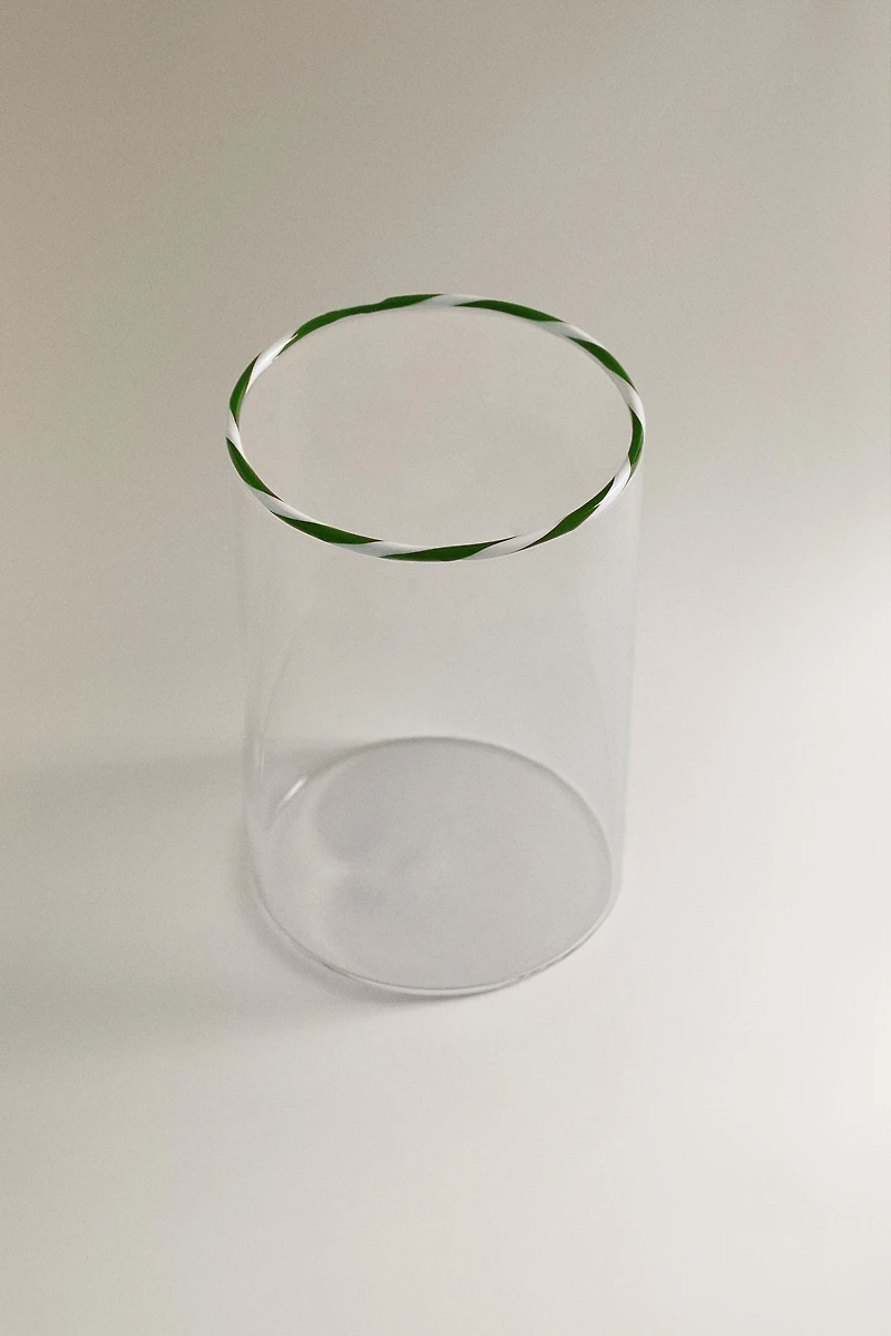 BOROSILICATE GLASS TUMBLER CANDY CANE CHRISTMAS