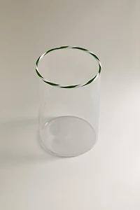 BOROSILICATE GLASS TUMBLER CANDY CANE CHRISTMAS