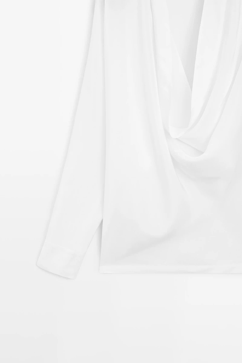 Flowing shirt with cowl neckline detail