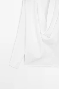 Flowing shirt with cowl neckline detail