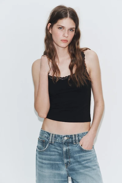 LACE STRAP TOP