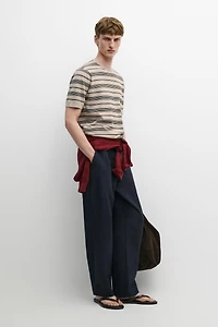 Pull maille rayé manches courtes