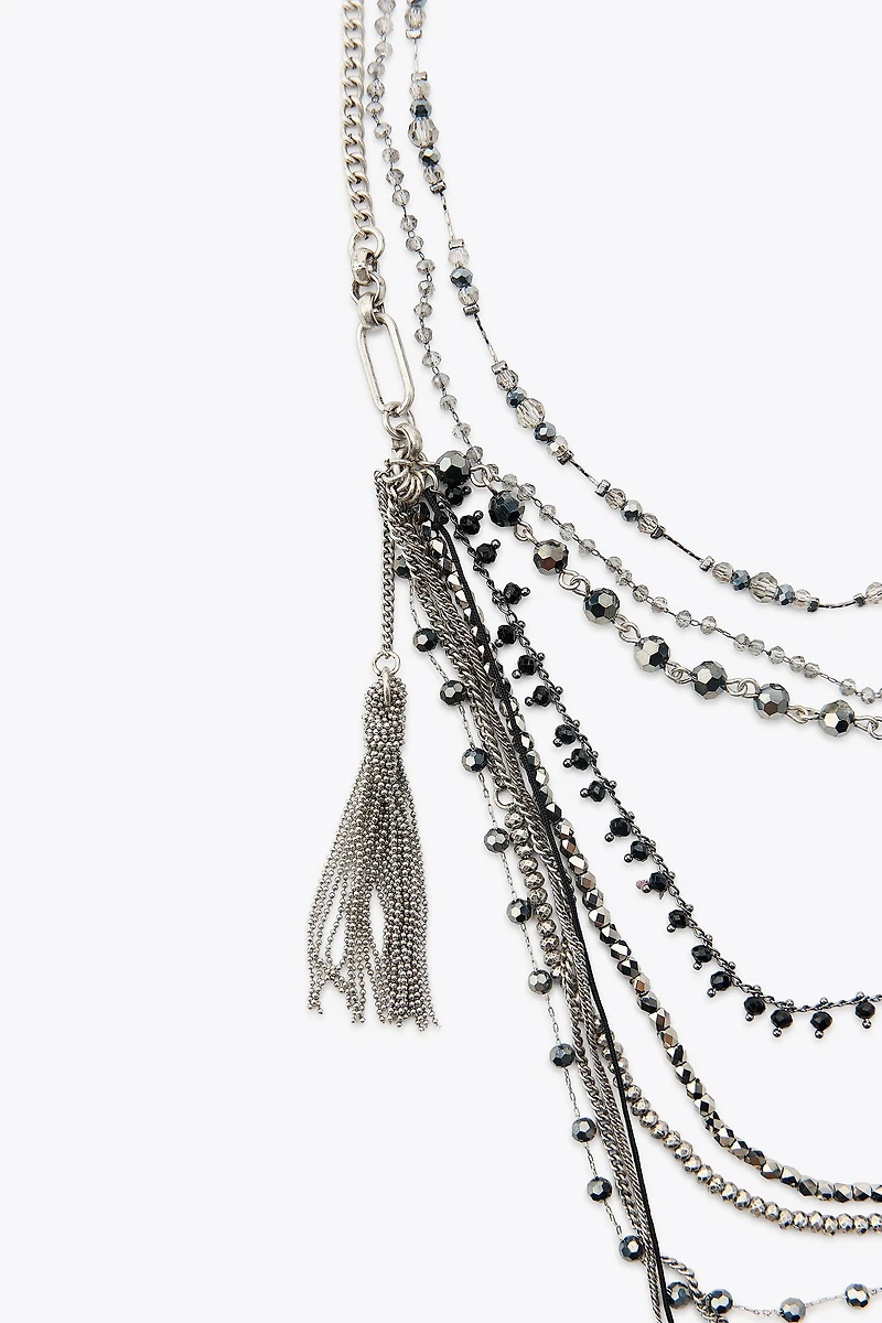 3-PACK OF BEADED FRINGE NECKLACES