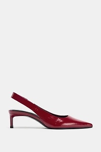 LEATHER KITTEN HEEL SHOES