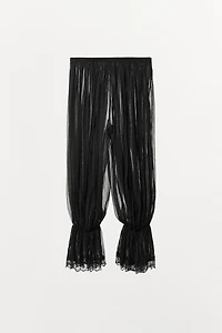 PLEATED LACE BALLOON PANTS