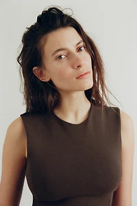 PEPLUM INTERLOCK TOP