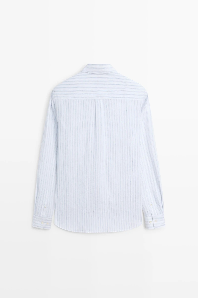 Chemise rayée en pur lin extra-fin