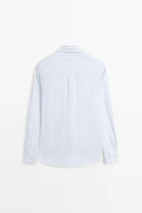 Chemise rayée en pur lin extra-fin