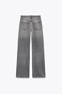 JEAN TRF COUPE LARGE À TAILLE MI-HAUTE LONG